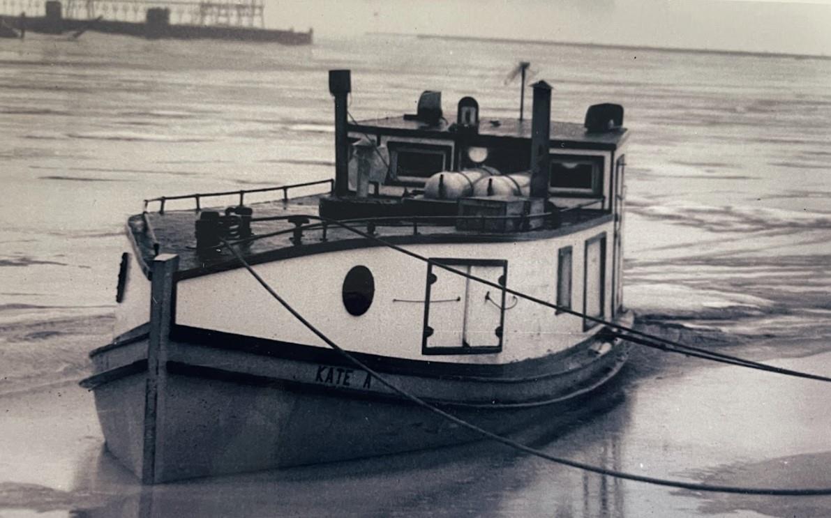 Fish tug Kate A at dock. Fish tug Kate A at dock.